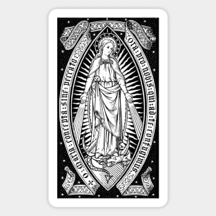 Virgin Mary Catholic Vintage Engraving Magnet